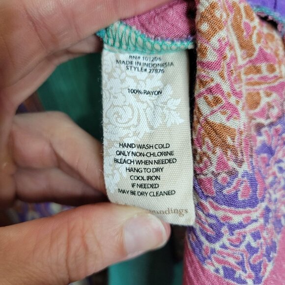 Soft Surroundings Mystik Balik Top Tunic Pink Teal Size M - Picture 8 of 8